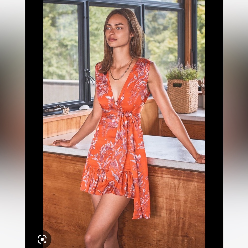 Alexis Orange Floral Dress